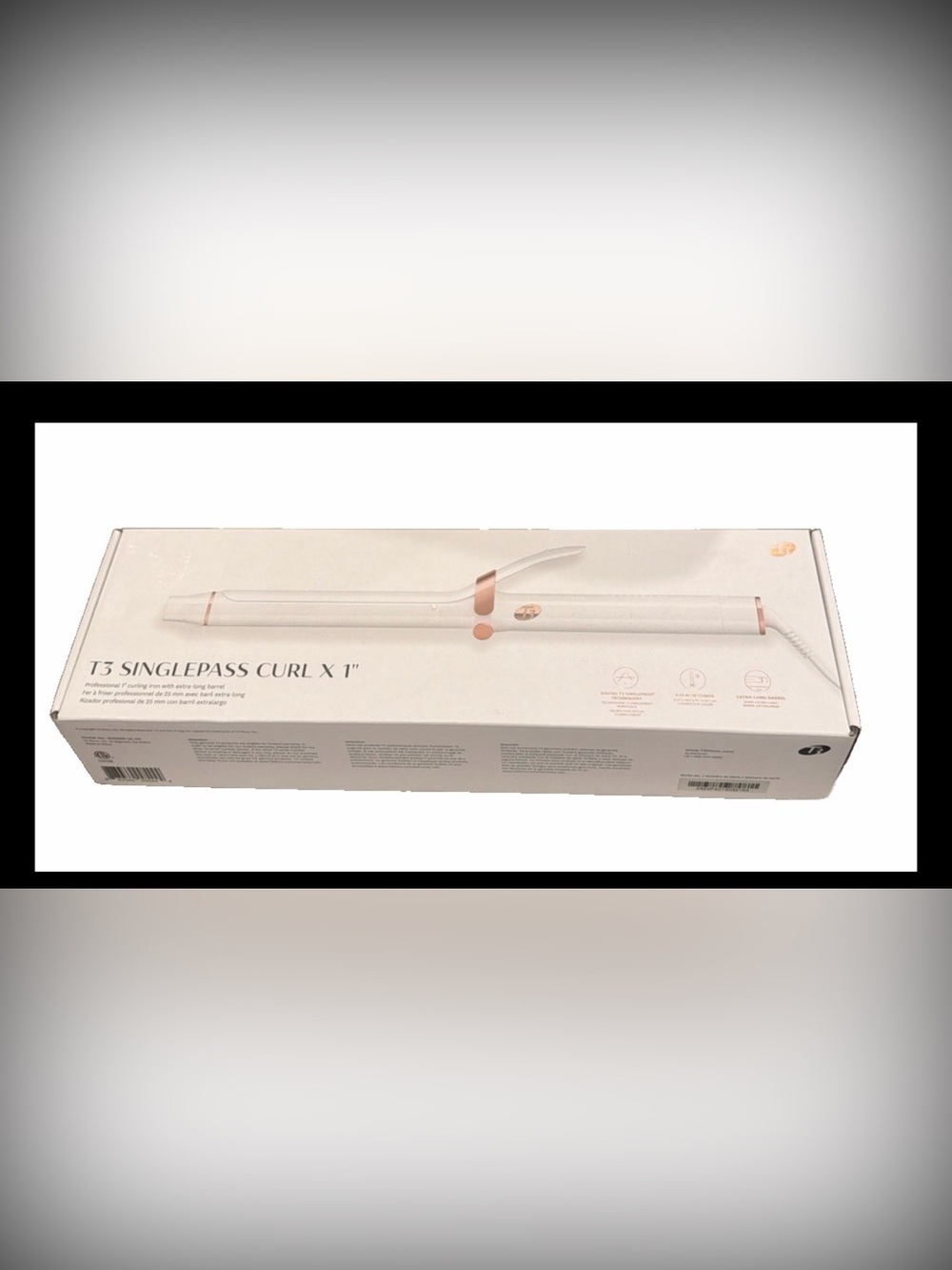 T3 SinglePass Curl X 1"  Extra Long Barrel Curling Iron 9 Heat Settings  NOB